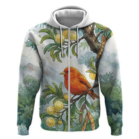 Aloha Hawaii Akepa Koa Tree Watercolor Hoodie LT14 Zip Hoodie Watercolor - Polynesian Pride
