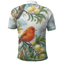 Aloha Hawaii Akepa Koa Tree Watercolor Polo Shirt