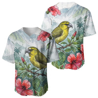 Aloha Hawaii Maui Parrotbill Hibiscus Watercolor Baseball Jersey LT14 - Polynesian Pride