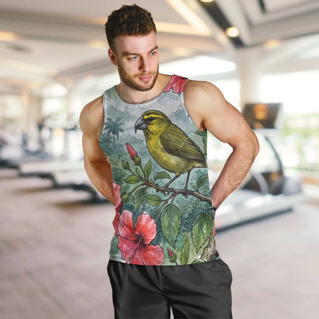 Aloha Hawaii Maui Parrotbill Hibiscus Watercolor Men Tank Top LT14 Watercolor - Polynesian Pride