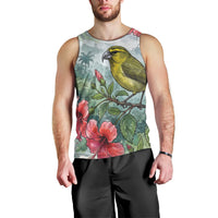 Aloha Hawaii Maui Parrotbill Hibiscus Watercolor Men Tank Top LT14 - Polynesian Pride