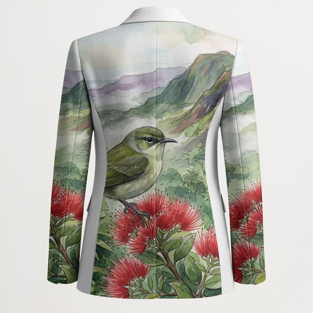 Aloha Hawaii Creeper Ohia Lehua Watercolor Blazer LT14 - Polynesian Pride