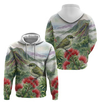 Aloha Hawaii Creeper Ohia Lehua Watercolor Hoodie