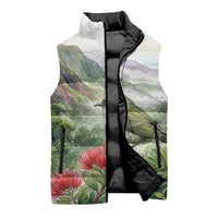 Aloha Hawaii Creeper Ohia Lehua Watercolor Sleeveless Puffer Jacket LT14 - Polynesian Pride