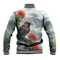 Aloha Hawaii Akohekohe Ohia Lehua Watercolor Baseball Jacket LT14 - Polynesian Pride