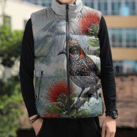 Aloha Hawaii Akohekohe Ohia Lehua Watercolor Sleeveless Puffer Jacket LT14 - Polynesian Pride