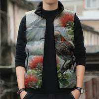 Aloha Hawaii Akohekohe Ohia Lehua Watercolor Sleeveless Puffer Jacket LT14 - Polynesian Pride