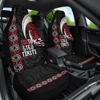 Aotearoa Toitu Te Tiriti Car Seat Cover Honour The Treaty Maori Haka LT14 One Size Black - Polynesian Pride