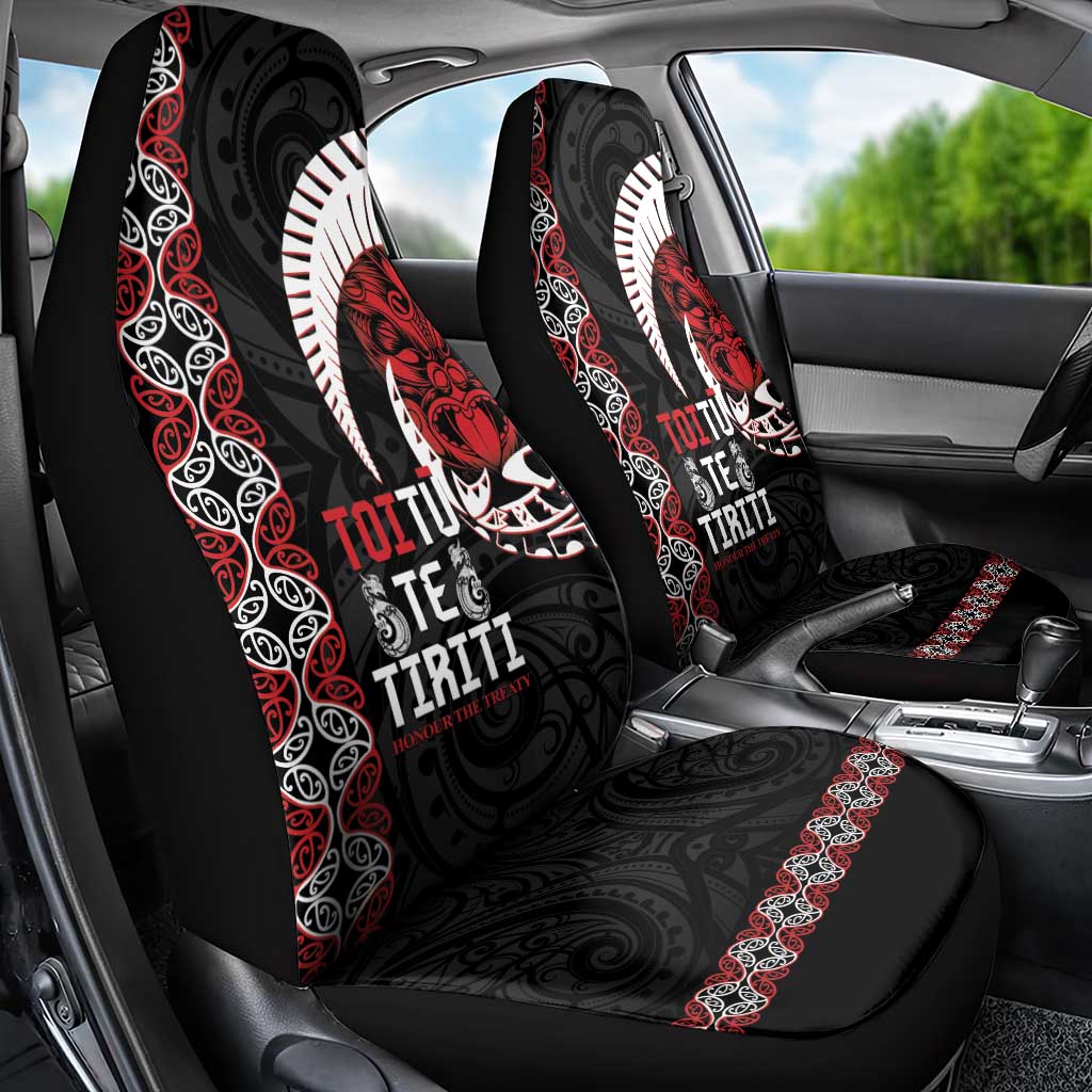 Aotearoa Toitu Te Tiriti Car Seat Cover Honour The Treaty Maori Haka LT14 - Polynesian Pride