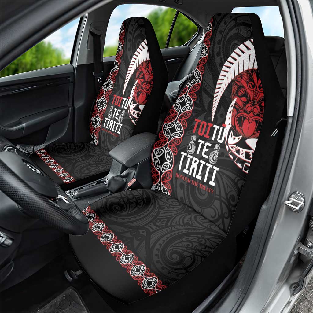 Aotearoa Toitu Te Tiriti Car Seat Cover Honour The Treaty Maori Haka LT14 - Polynesian Pride