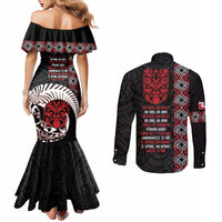 Aotearoa Toitu Te Tiriti Couples Matching Mermaid Dress and Long Sleeve Button Shirt Honour The Treaty Maori Haka LT14 - Polynesian Pride