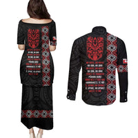 Aotearoa Toitu Te Tiriti Couples Matching Puletasi and Long Sleeve Button Shirt Honour The Treaty Maori Haka LT14 - Polynesian Pride