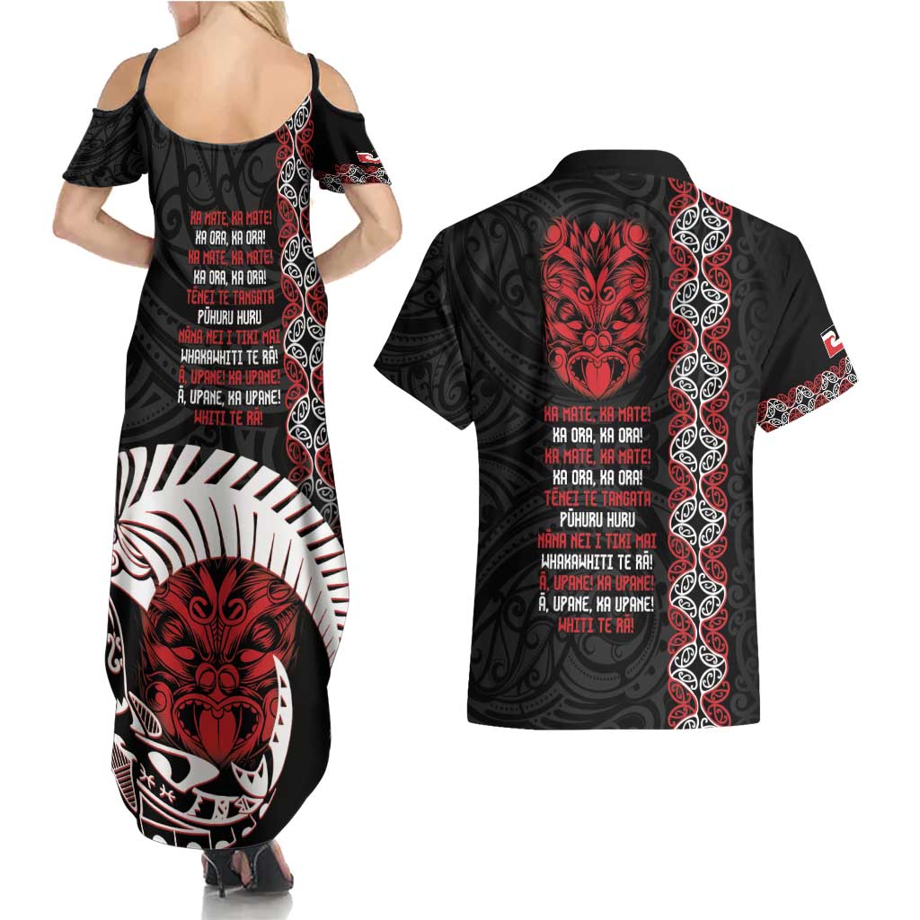 Aotearoa Toitu Te Tiriti Couples Matching Summer Maxi Dress and Hawaiian Shirt Honour The Treaty Maori Haka LT14 - Polynesian Pride