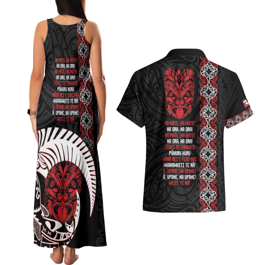 Aotearoa Toitu Te Tiriti Couples Matching Tank Maxi Dress and Hawaiian Shirt Honour The Treaty Maori Haka LT14 - Polynesian Pride