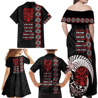 Aotearoa Toitu Te Tiriti Family Matching Off Shoulder Maxi Dress and Hawaiian Shirt Honour The Treaty Maori Haka LT14 - Polynesian Pride