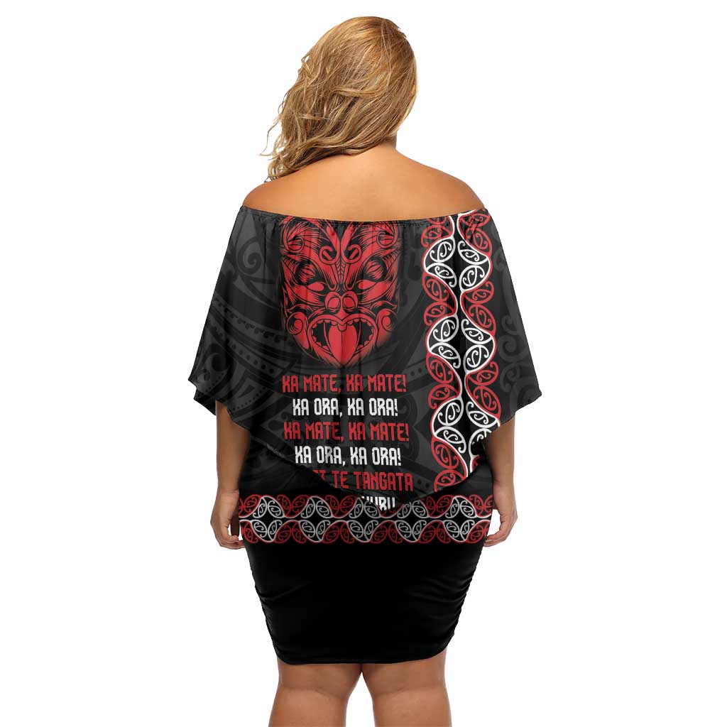 Aotearoa Toitu Te Tiriti Family Matching Off Shoulder Short Dress and Hawaiian Shirt Honour The Treaty Maori Haka LT14 - Polynesian Pride