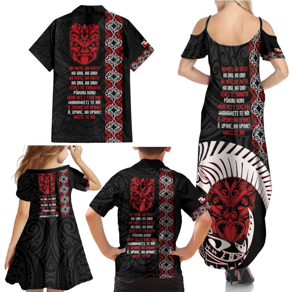 Aotearoa Toitu Te Tiriti Family Matching Summer Maxi Dress and Hawaiian Shirt Honour The Treaty Maori Haka LT14 - Polynesian Pride