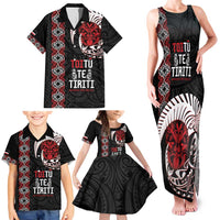 Aotearoa Toitu Te Tiriti Family Matching Tank Maxi Dress and Hawaiian Shirt Honour The Treaty Maori Haka LT14 - Polynesian Pride