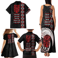 Aotearoa Toitu Te Tiriti Family Matching Tank Maxi Dress and Hawaiian Shirt Honour The Treaty Maori Haka LT14 - Polynesian Pride