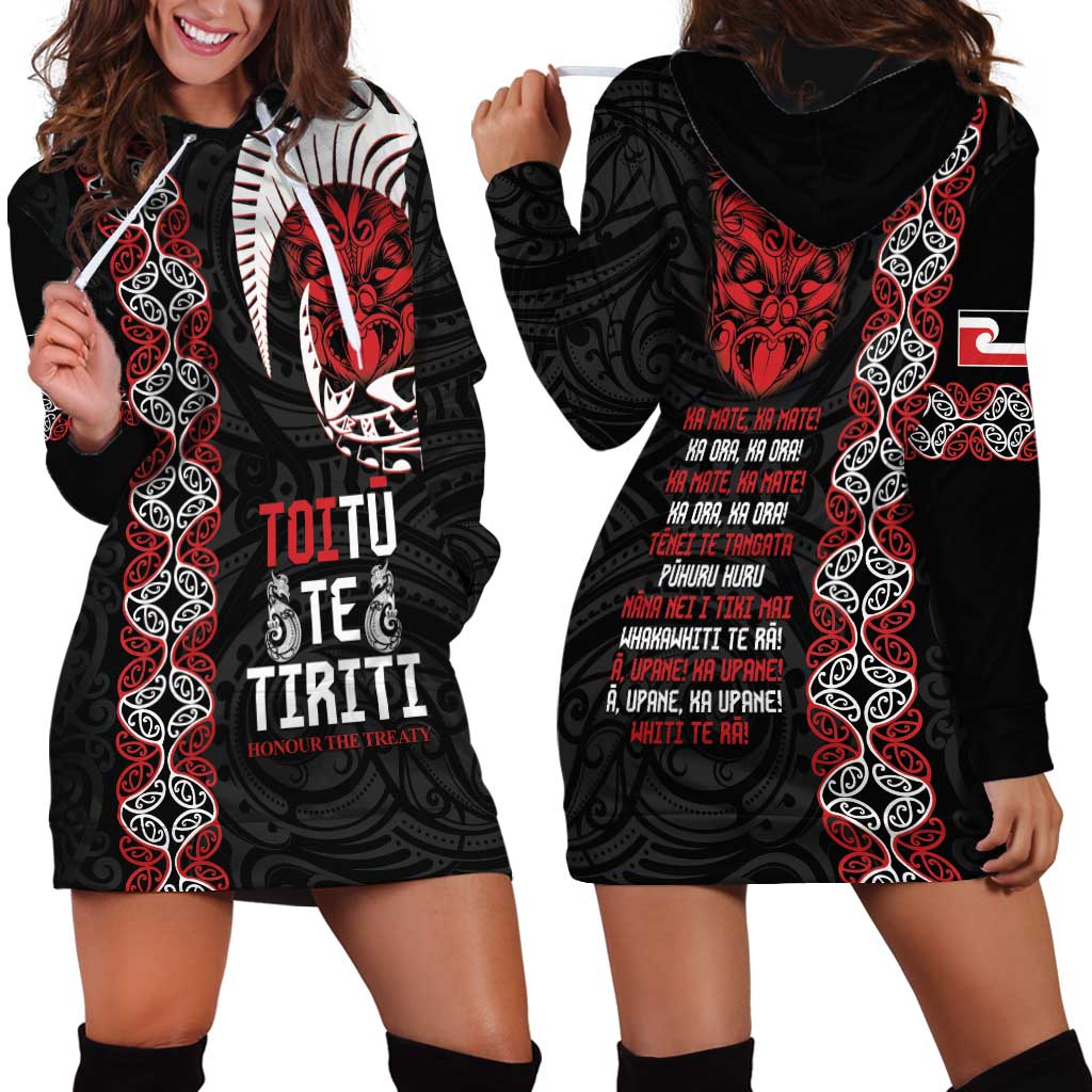 Aotearoa Toitu Te Tiriti Hoodie Dress Honour The Treaty Maori Haka LT14 - Polynesian Pride