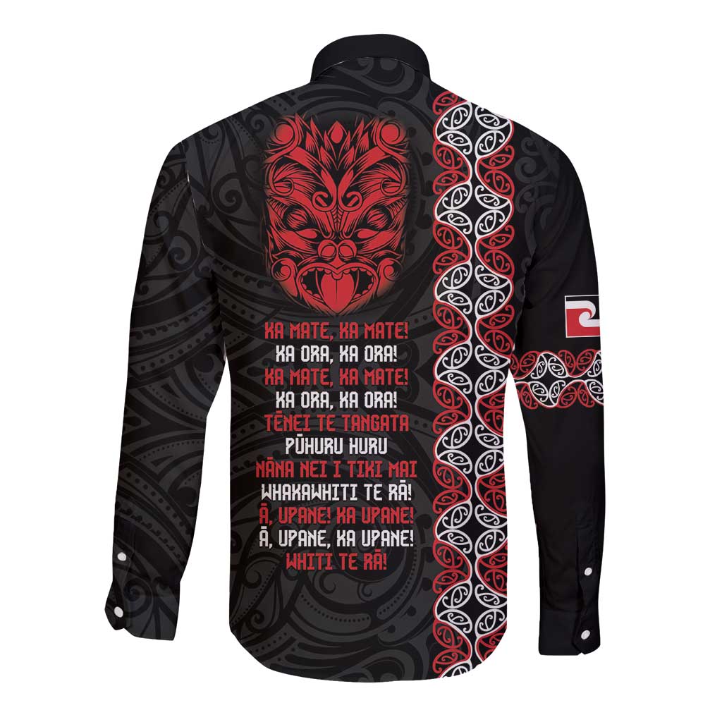 Aotearoa Toitu Te Tiriti Long Sleeve Button Shirt Honour The Treaty Maori Haka LT14 - Polynesian Pride