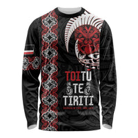 Aotearoa Toitu Te Tiriti Long Sleeve Shirt Honour The Treaty Maori Haka LT14 Unisex Black - Polynesian Pride