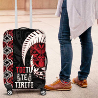 Aotearoa Toitu Te Tiriti Luggage Cover Honour The Treaty Maori Haka LT14 Black - Polynesian Pride