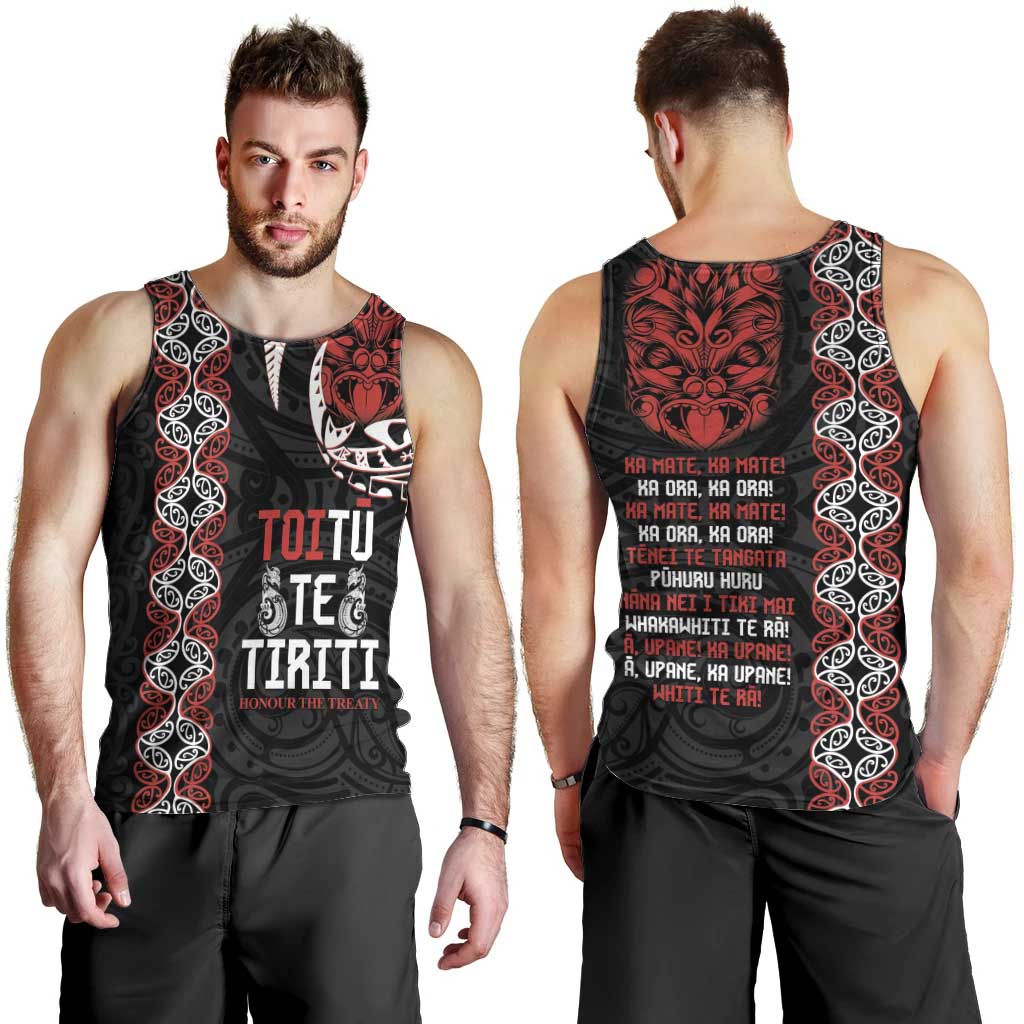 Aotearoa Toitu Te Tiriti Men Tank Top Honour The Treaty Maori Haka LT14 - Polynesian Pride