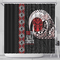 Aotearoa Toitu Te Tiriti Shower Curtain Honour The Treaty Maori Haka LT14 - Polynesian Pride