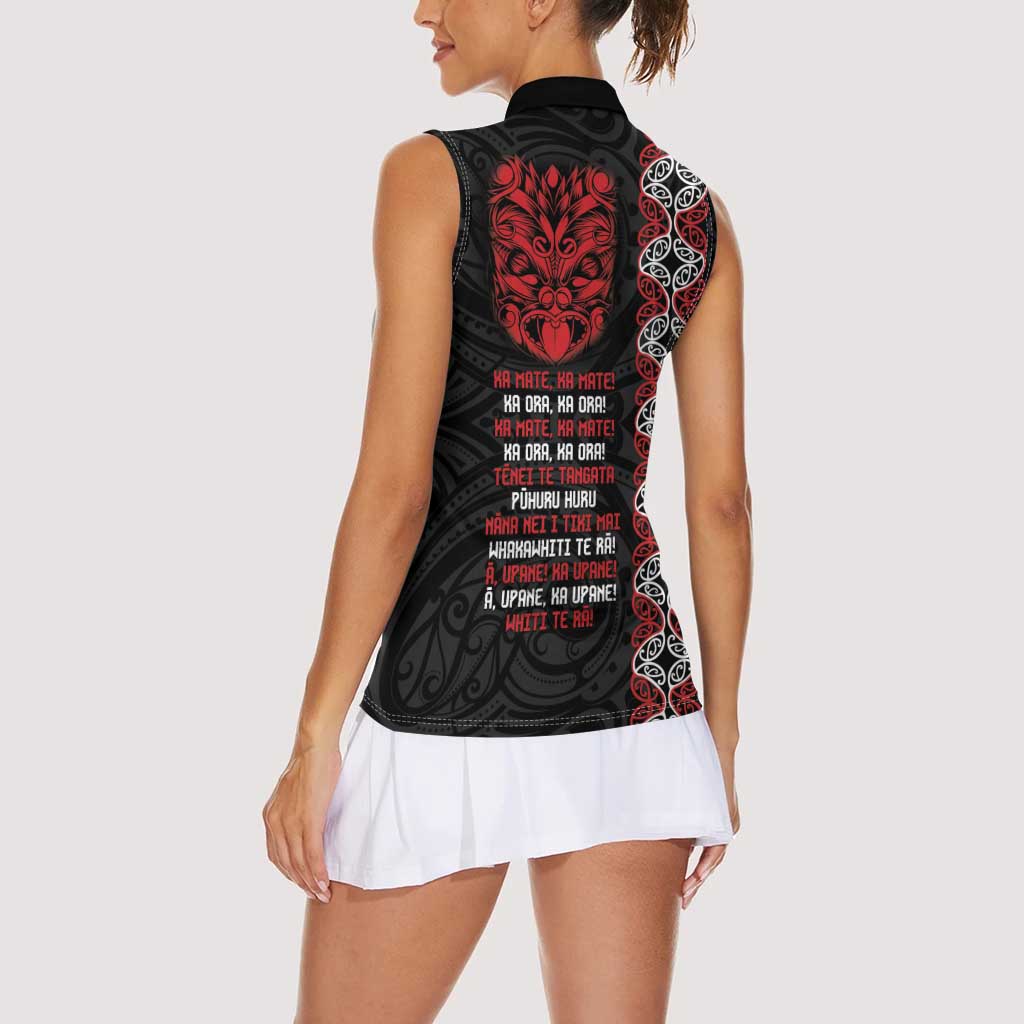 Aotearoa Toitu Te Tiriti Women Sleeveless Polo Shirt Honour The Treaty Maori Haka LT14 - Polynesian Pride