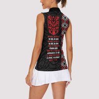 Aotearoa Toitu Te Tiriti Women Sleeveless Polo Shirt Honour The Treaty Maori Haka LT14 - Polynesian Pride