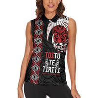 Aotearoa Toitu Te Tiriti Women Sleeveless Polo Shirt Honour The Treaty Maori Haka LT14 - Polynesian Pride