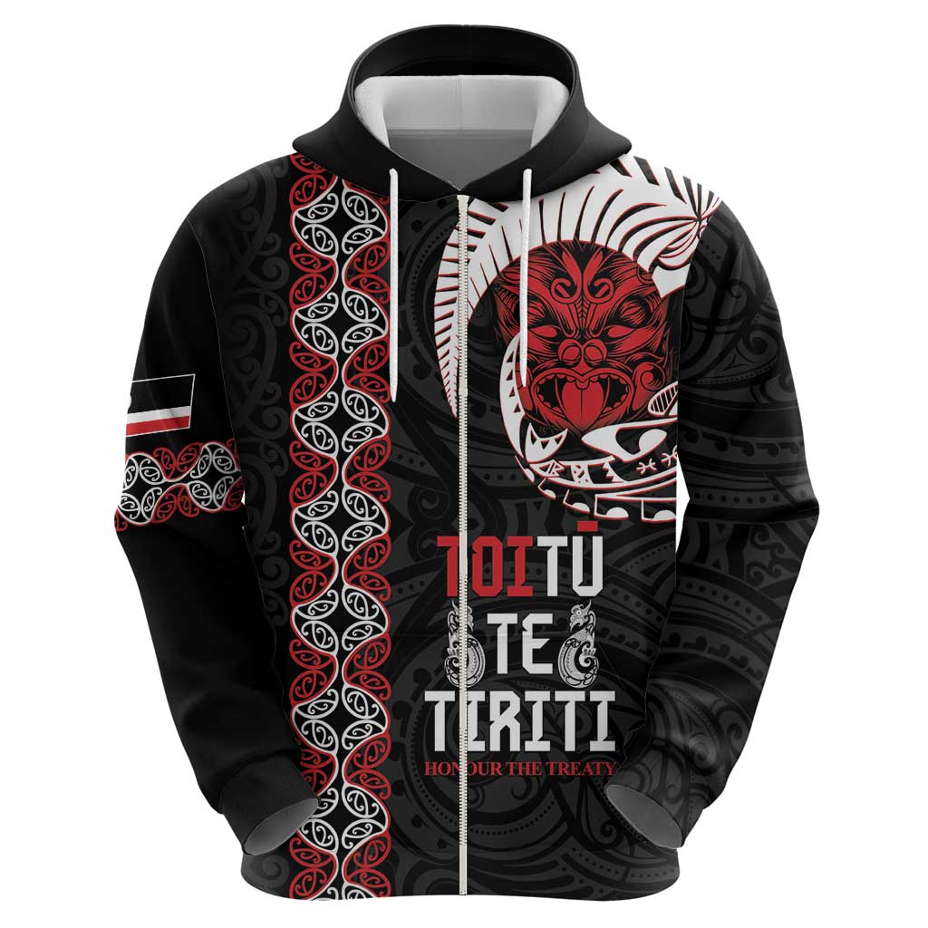 Aotearoa Toitu Te Tiriti Zip Hoodie Honour The Treaty Maori Haka LT14 - Polynesian Pride