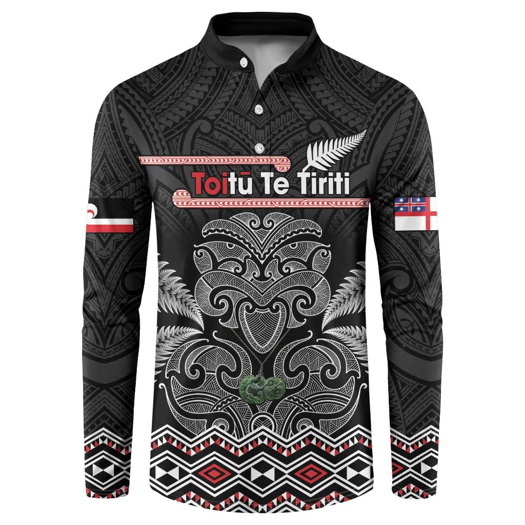 Aotearoa Toitu Te Tiriti Button Sweatshirt Stand Together! Stand Stronger! - NZ Tiki
