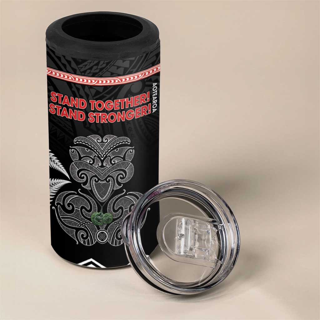 Aotearoa Toitu Te Tiriti 4 in 1 Can Cooler Tumbler Stand Together! Stand Stronger! - NZ Tiki LT14 - Polynesian Pride