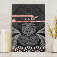 Aotearoa Toitu Te Tiriti Canvas Wall Art Stand Together! Stand Stronger! - NZ Tiki LT14 Without Frame Black - Polynesian Pride