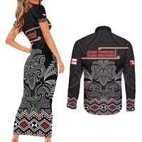 Aotearoa Toitu Te Tiriti Couples Matching Short Sleeve Bodycon Dress and Long Sleeve Button Shirt Stand Together! Stand Stronger! - NZ Tiki LT14 - Polynesian Pride