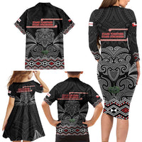 Aotearoa Toitu Te Tiriti Family Matching Long Sleeve Bodycon Dress and Hawaiian Shirt Stand Together! Stand Stronger! - NZ Tiki LT14 - Polynesian Pride