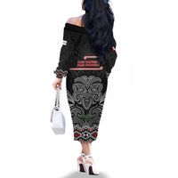 Aotearoa Toitu Te Tiriti Family Matching Off The Shoulder Long Sleeve Dress and Hawaiian Shirt Stand Together! Stand Stronger! - NZ Tiki LT14 - Polynesian Pride