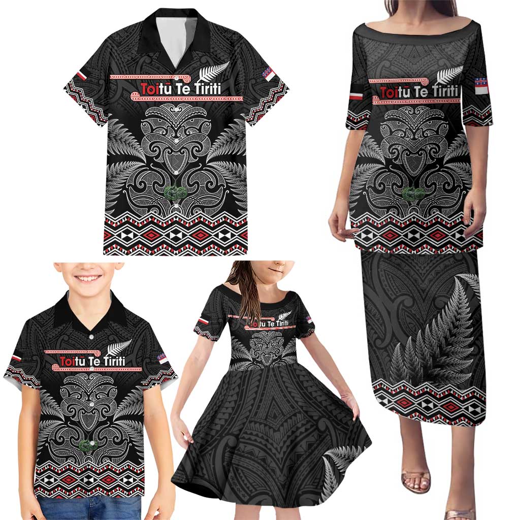 Aotearoa Toitu Te Tiriti Family Matching Puletasi and Hawaiian Shirt Stand Together! Stand Stronger! - NZ Tiki LT14 - Polynesian Pride