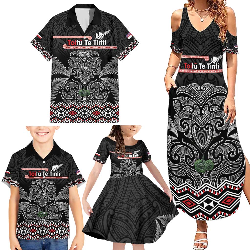 Aotearoa Toitu Te Tiriti Family Matching Summer Maxi Dress and Hawaiian Shirt Stand Together! Stand Stronger! - NZ Tiki LT14 - Polynesian Pride