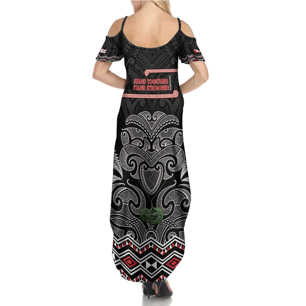 Aotearoa Toitu Te Tiriti Family Matching Summer Maxi Dress and Hawaiian Shirt Stand Together! Stand Stronger! - NZ Tiki LT14 - Polynesian Pride