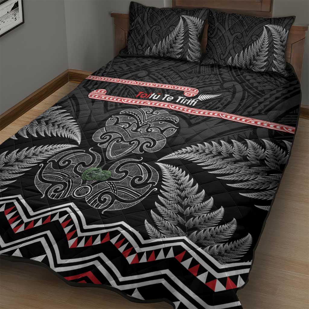 Aotearoa Toitu Te Tiriti Quilt Bed Set Stand Together! Stand Stronger! - NZ Tiki LT14 - Polynesian Pride