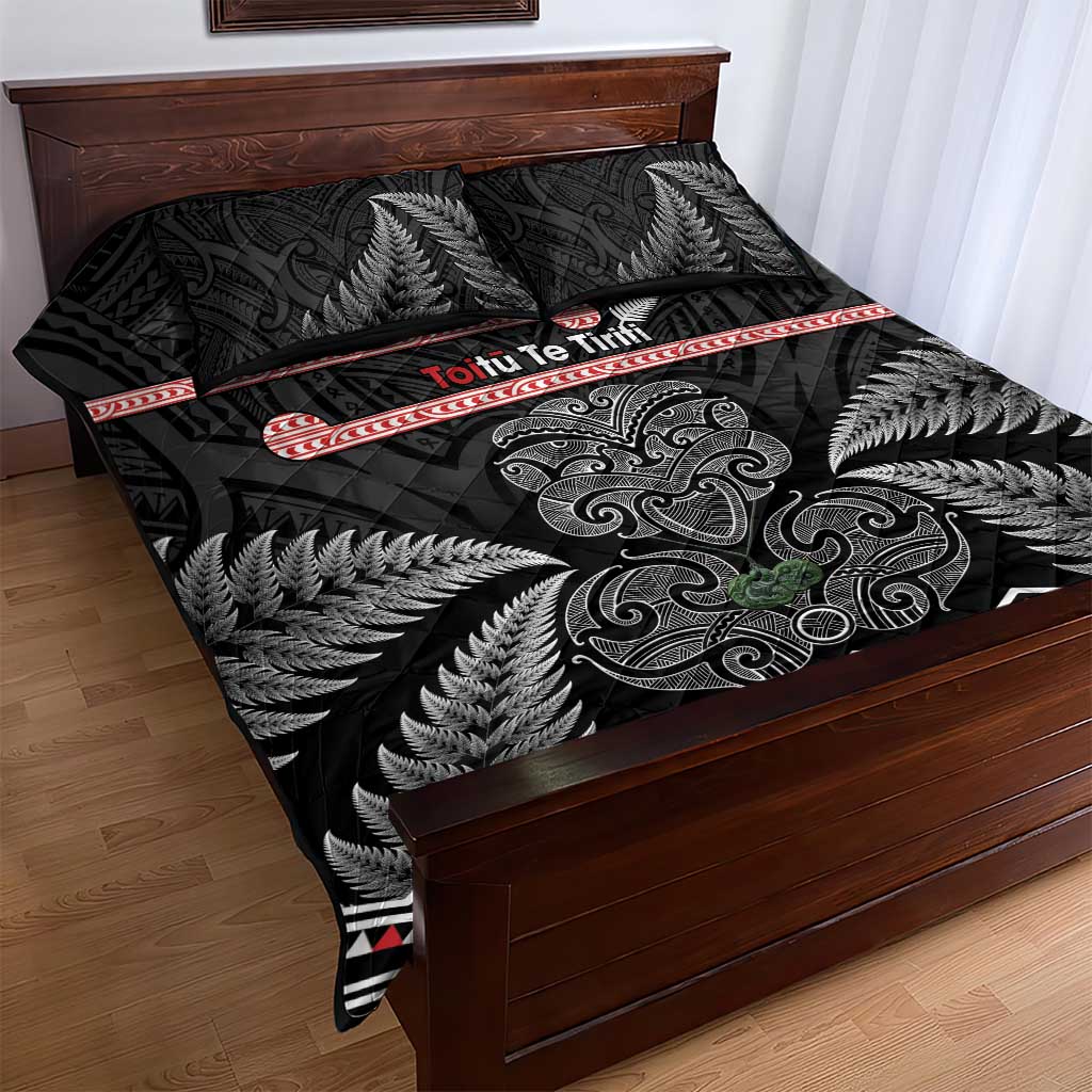 Aotearoa Toitu Te Tiriti Quilt Bed Set Stand Together! Stand Stronger! - NZ Tiki LT14 - Polynesian Pride