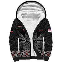 Aotearoa Toitu Te Tiriti Sherpa Hoodie Stand Together! Stand Stronger! - NZ Tiki LT14 Unisex Black - Polynesian Pride