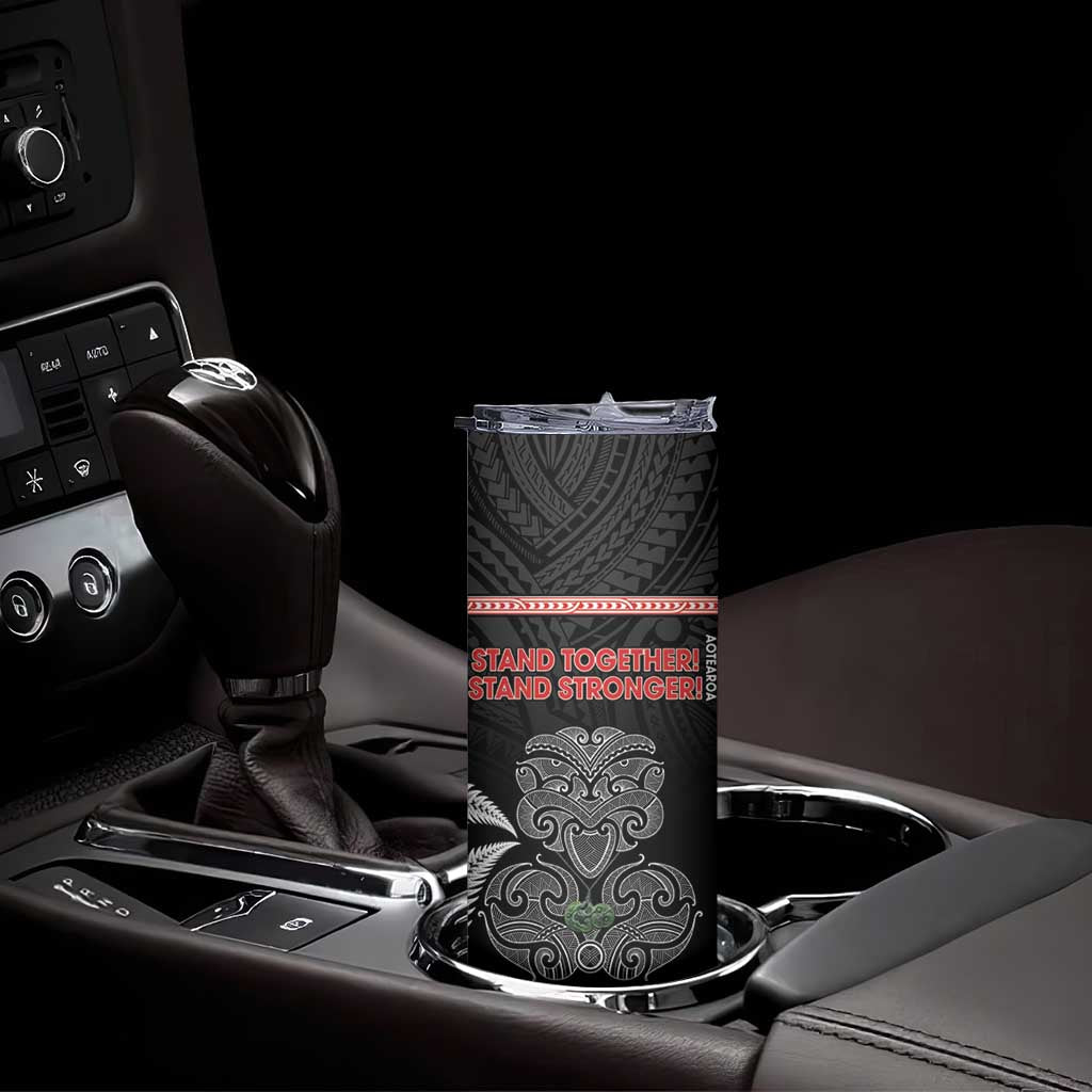 Aotearoa Toitu Te Tiriti Skinny Tumbler Stand Together! Stand Stronger! - NZ Tiki LT14 - Polynesian Pride
