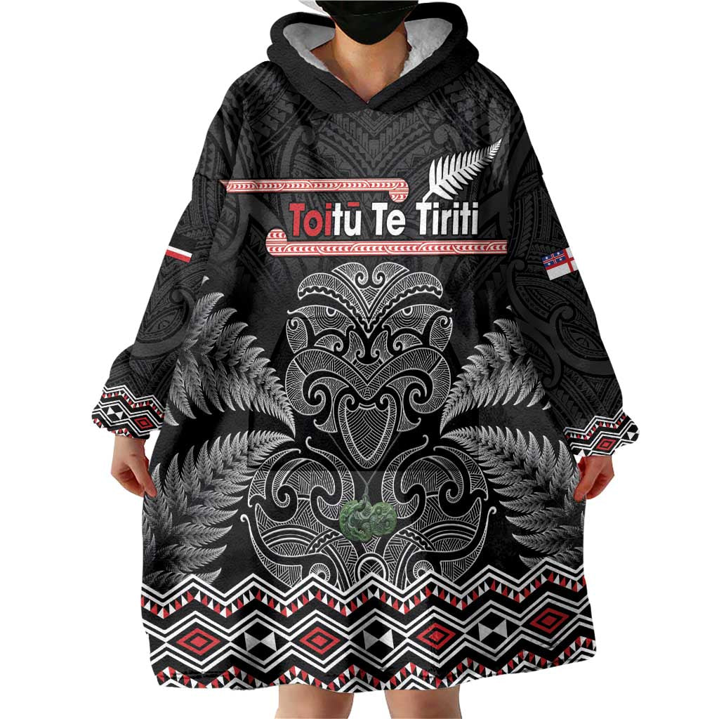 Aotearoa Toitu Te Tiriti Wearable Blanket Hoodie Stand Together! Stand Stronger! - NZ Tiki LT14 - Polynesian Pride