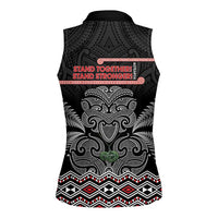 Aotearoa Toitu Te Tiriti Women Sleeveless Polo Shirt Stand Together! Stand Stronger! - NZ Tiki LT14 - Polynesian Pride
