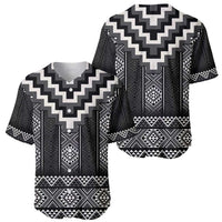 Black Taniko Aotearoa Baseball Jersey Niho Taniwha Mix Poutama LT14