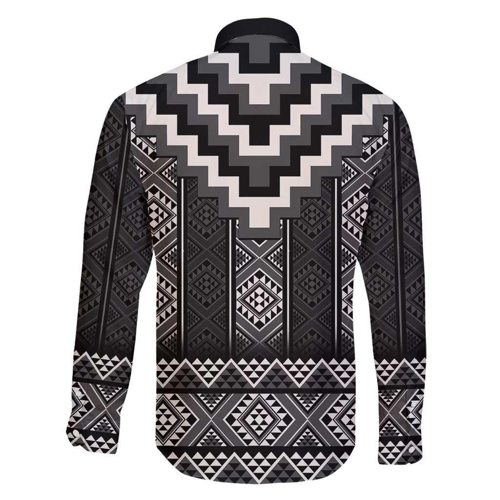 Black Taniko Aotearoa Family Matching Off Shoulder Short Dress and Hawaiian Shirt Niho Taniwha Mix Poutama LT14 - Polynesian Pride